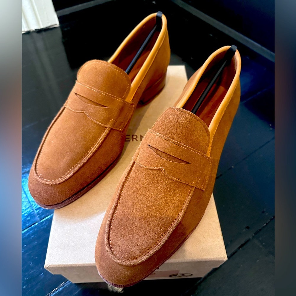 Meermin unlined suede men’s loafers 9.5D UK size